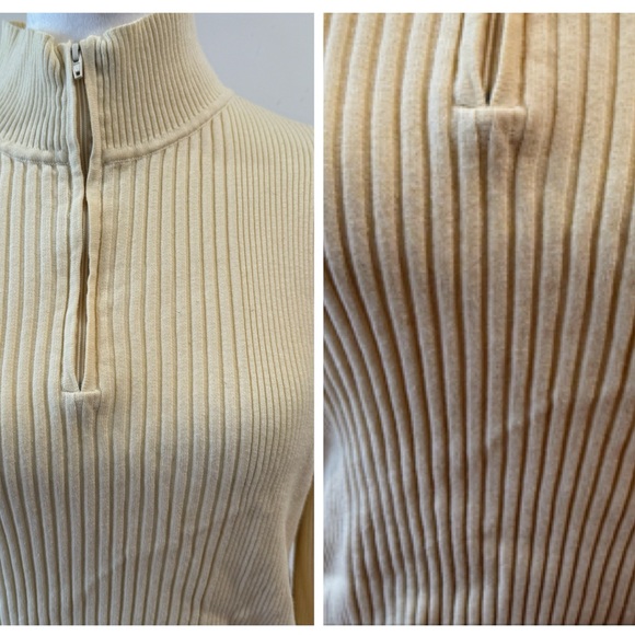 Beige/Cream Ribbed Turtleneck Sweater - Jones New York - Picture 2 of 8
